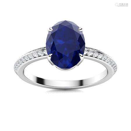 Natural 2.18 CTW Sapphire & Diamond Engagement Ring 14K