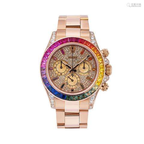 Rolex Daytona Diamond Watch, 116505 40mm, Rainbow Bezel