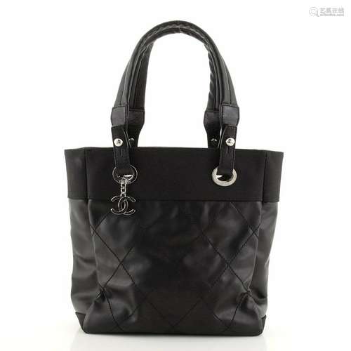 Chanel Biarritz Tote Quilted Coated Canvas Small