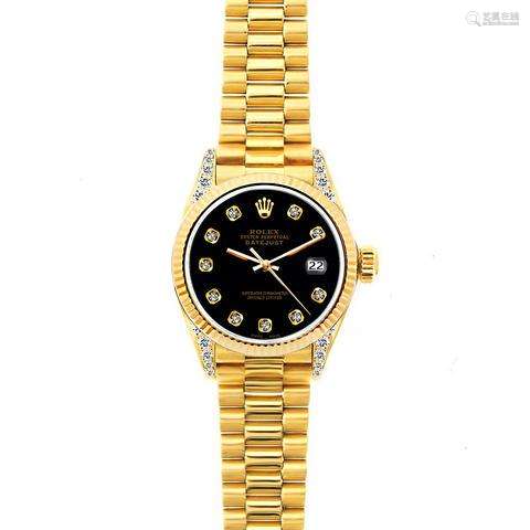 18k Yellow Gold Rolex Datejust Diamond Watch, 26mm,