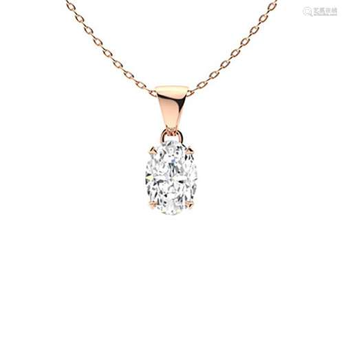 0.55 ctw White Topaz Necklace 14K Rose Gold