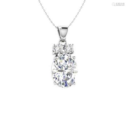 1.5 ctw Topaz & Diamond Necklace 14K White Gold