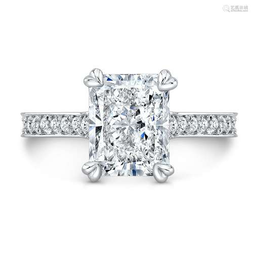 Natural 2.32 CTW Radiant Cut Micro Pave Diamond