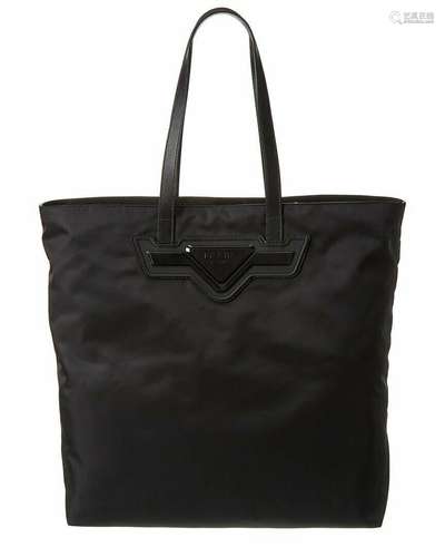 Prada Logo Plaque Tote Women's