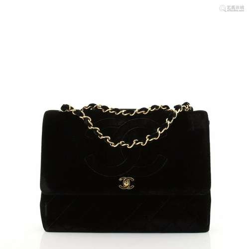 Chanel Vintage Timeless CC Flap Bag Quilted Velvet