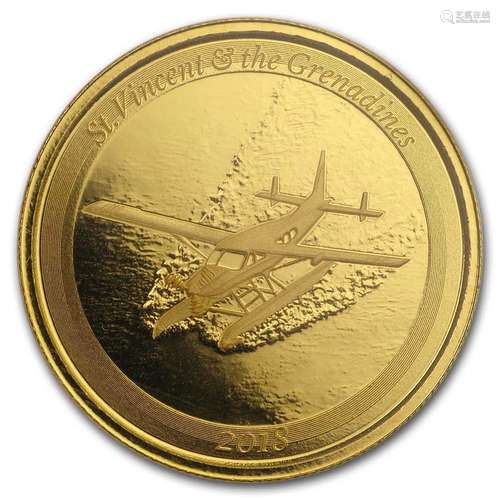 2018 St. Vincent & The Grenadines 1 oz Gold Seaplane BU