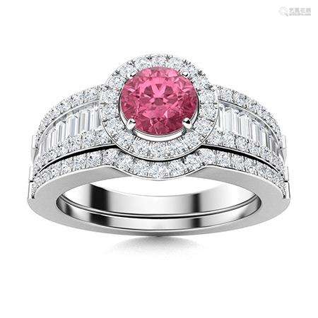 Natural 1.38 CTW Pink Sapphire & Diamond Engagement