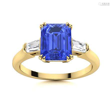 Natural 1.32 CTW Ceylon Sapphire & Diamond Engagement