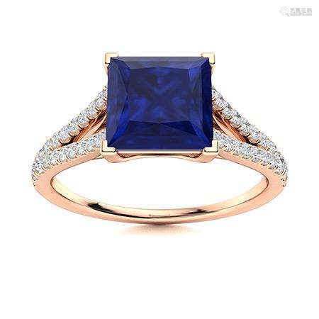 Natural 1.29 CTW Sapphire & Diamond Engagement Ring 14K