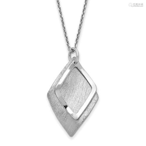 Sterling Silver RP Brushed Necklace - 17.5 in.