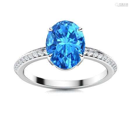 Natural 4.27 CTW Topaz & Diamond Engagement Ring 14K