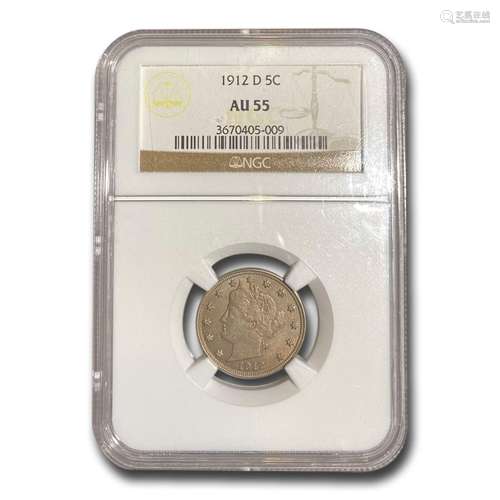 1912-D Liberty Head V Nickel AU-55 NGC