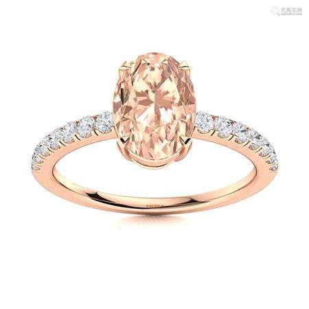 Natural 1.37 CTW Morganite & Diamond Engagement Ring