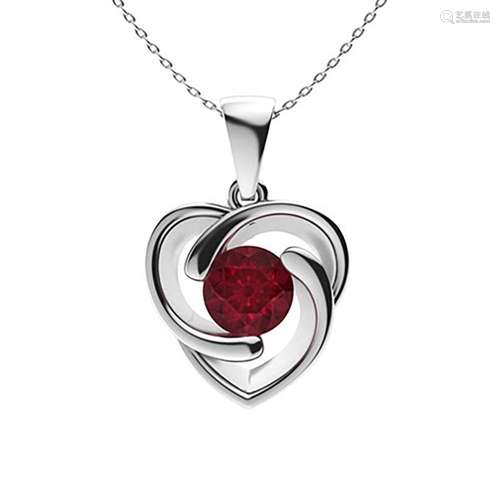 2.02 ctw Ruby Necklace 18K White Gold