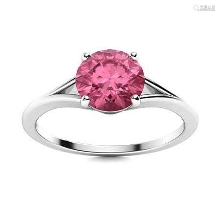 Natural 1.72 CTW Tourmaline Solitaire Ring 18K White