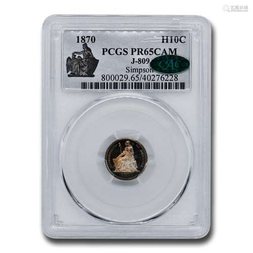 1870 Half Dime Pattern PR-65 Cameo PCGS CAC (J-809)