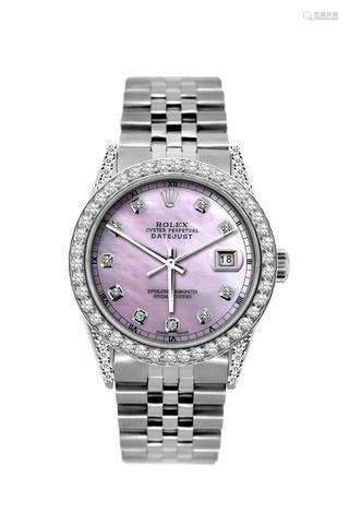 Rolex Datejust Diamond Watch, 36mm, Stainless Steel