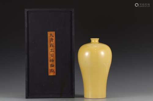 清雍正 黃釉梅瓶
