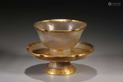Gold-plated Agate and Silver Cup