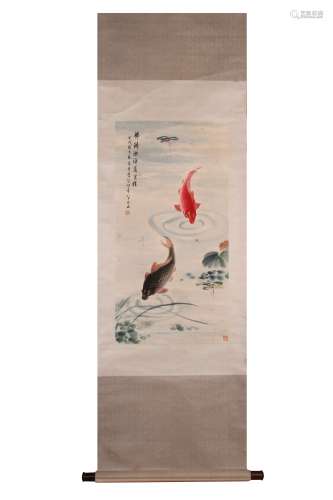 Vertical Painting : Fancy Carps   Wu Qingxia