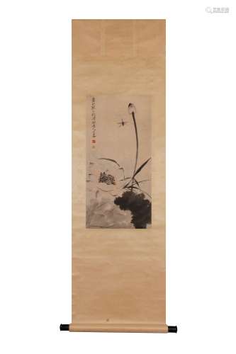 Vertical Painting : Lotus  Jiang Hanting