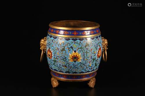 Cloisonne Tripod Brush Pot