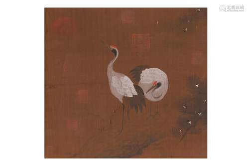 Unframed Painting :Cranes
