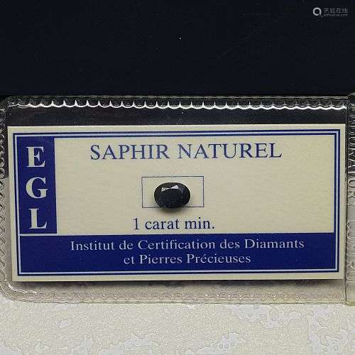 Saphir ovale sur papier 1 c. - Certificat EGL