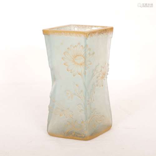 PETIT VASE ART NOUVEAU LOSANGE DAUM NANCY Vase en verre givr...