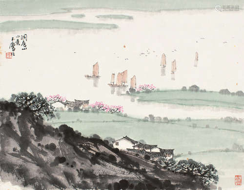 b.1947 宋玉麟  洞庭山小景 设色纸本 镜片