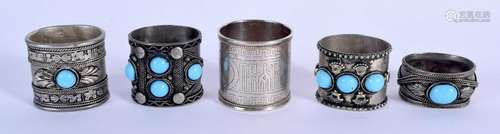 AN ANTIQUE RUSSIAN SILVER NAPKIN RING together with