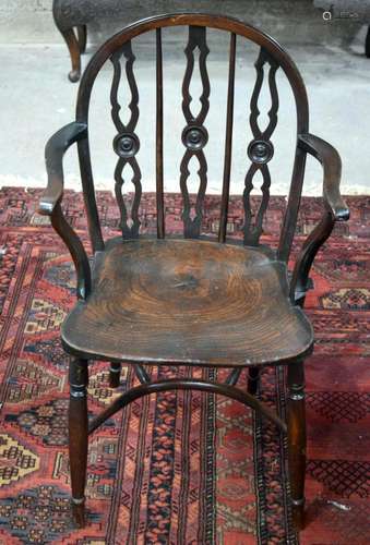 AN 18TH CENTURY DRAUGHT-BACK OAK COUNTRY CHAIR