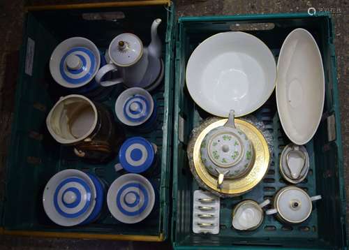 TWO CRATES OF PORCELAIN AND COLLECTABLES including T G