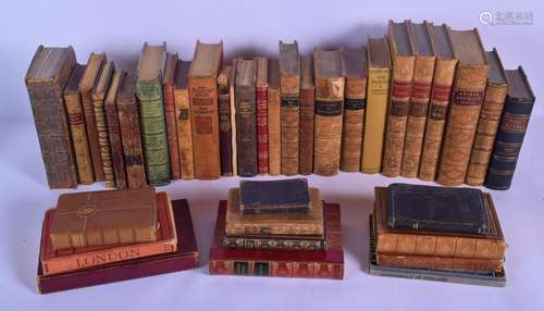 A COLLECTION OF MAINLY ANTIQUE LEATHER BOUND BOOKS