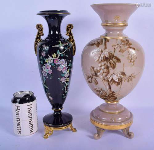 A LARGE 19TH CENTURY AESTHETIC MOVEMENT ENAMELLED …