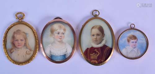 TWO 18TH/19TH CENTURY ENGLISH PAINTED IVORY PORTRAIT