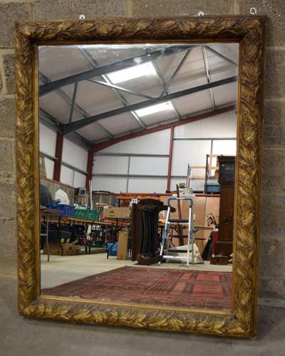 A LARGE VINTAGE COUNTRY HOUSE MIRROR with extensive