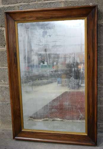 A LARGE ANTIQUE COUNTRY HOUSE MIRROR. 141 x 95 cm