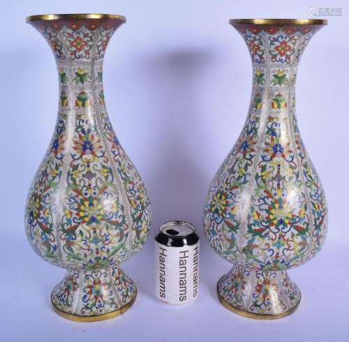 A LARGE PAIR OF EARLY 19TH CENTURY CHINESE CLOISONNE