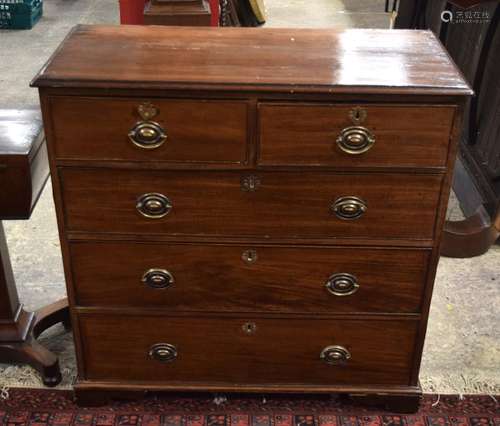 A 19TH CENTURY MAHOGANY AND PINE CHEST OF D…