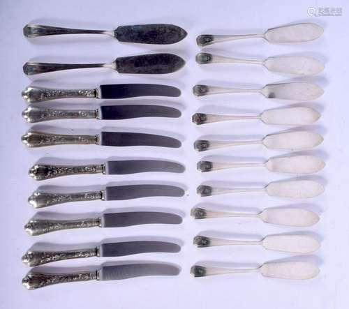 VINTAGE SILVER KNIVES and silver handles knives etc.