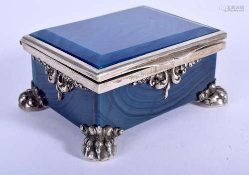 A LOVELY CONTINENTAL SILVER MOUNTED RECTANGULAR A…