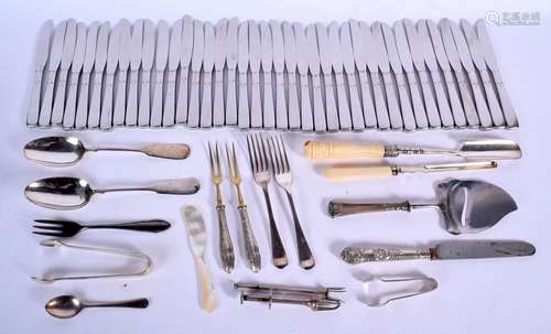 TWO CRATES OF ASSORTED VINTAGE FLATWARE etc. (qty)