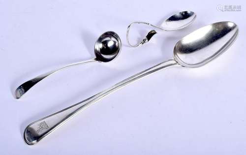 A VICTORIAN SILVER SPOON together with a Georg Jensen