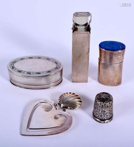 ASSORTED SILVER including a scent bottle. Birmingham