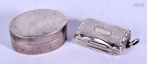 TWO ANTIQUE SILVER VINAIGRETTES Birmingham 1863 &