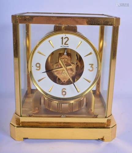 A JAEGER LE COULTRE BRASS ATMOS CLOCK No 365793. 25 cm