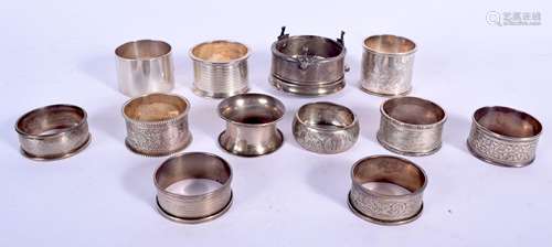 SILVER NAPKIN RINGS etc. 270 grams. (qty)