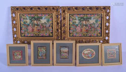 A PAIR OF ANTIQUE AUBUSSON TYPE FRAMED EMBROID…