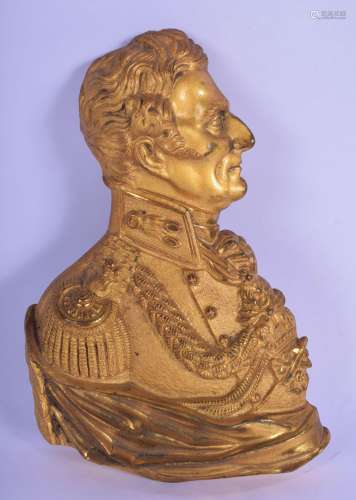 A FINE EARLY 19TH CENTURY FRENCH GILT BRONZE PLAQUE OF